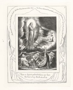 Entonces un espíritu pasó delante de mi rostro, el pelo de mi carne se erizó, 1825 de William Blake